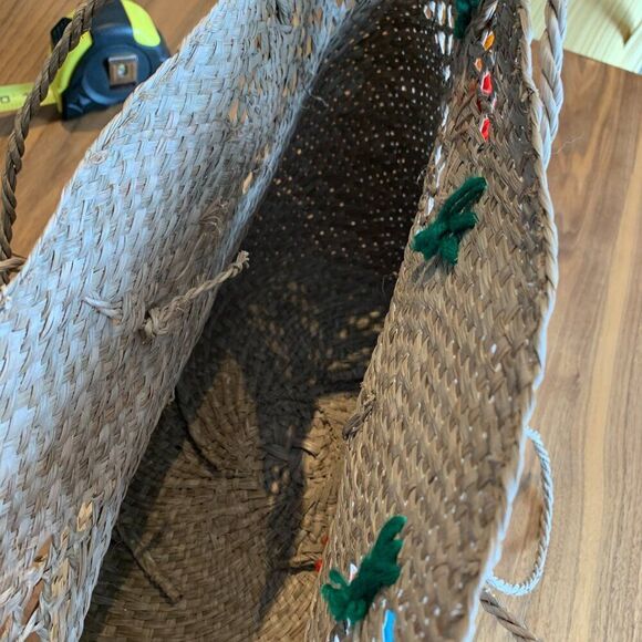 Bag, purse, beach, shopping, natural straw, raffia, shoulder, EUC, unlined - Picture 2 of 16